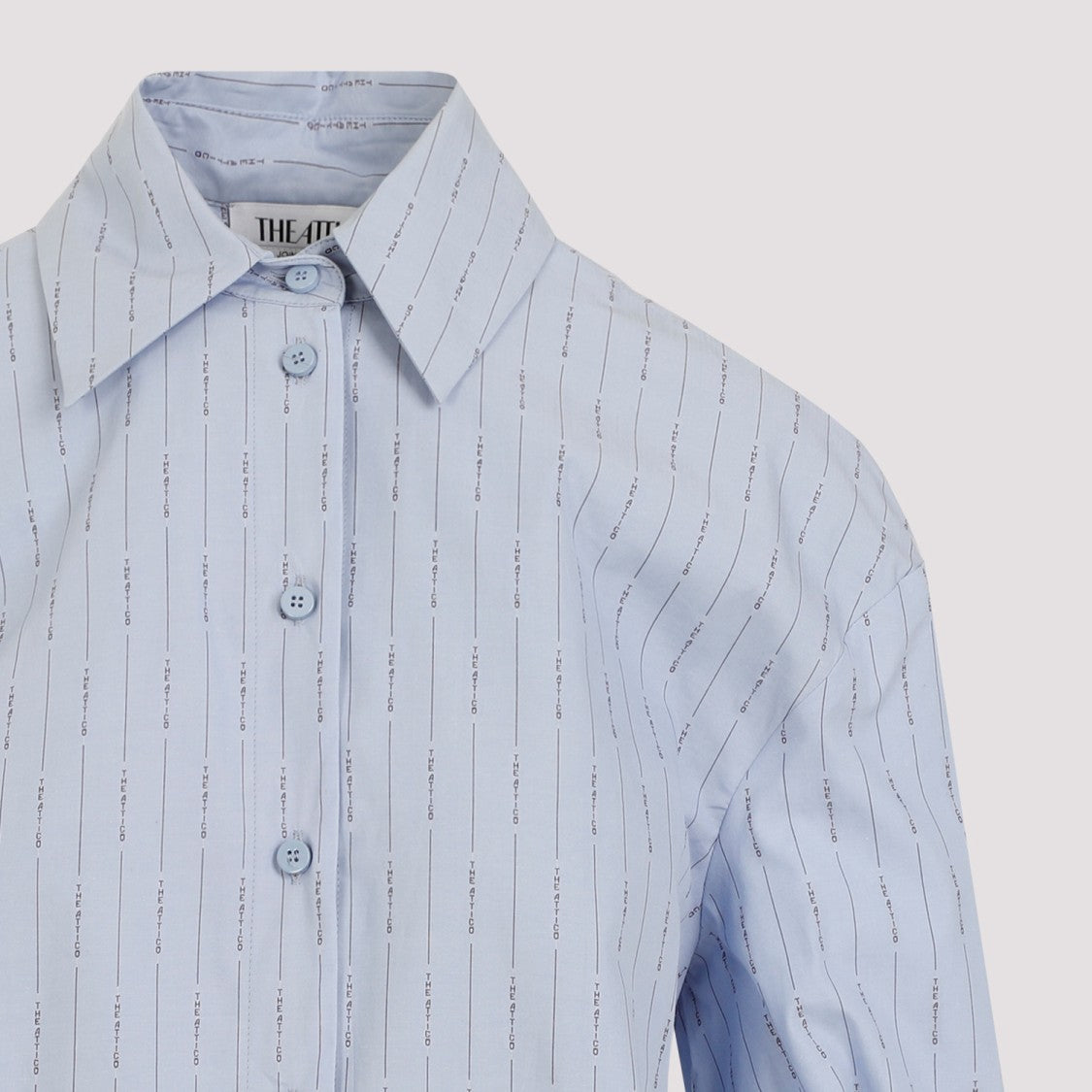 The Attico Silvye Blue Navy Sky Cotton Mini Dress