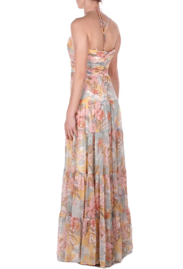Lauren Ralph Lauren Fitted Flared Bustier Ruffled Dress