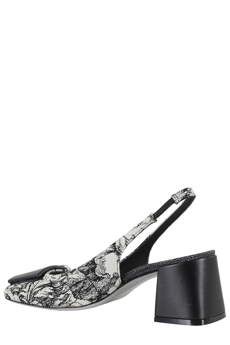 Roberto Festa Slingback Juin With Sculptural Heel And Jacquard Detailing