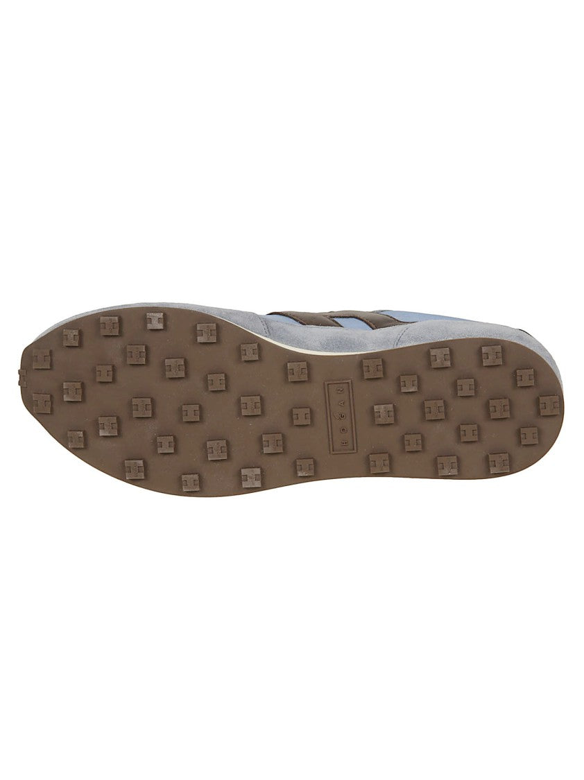 Hogan Light Blue H699 Polyamide-Blend Suede Sneakers