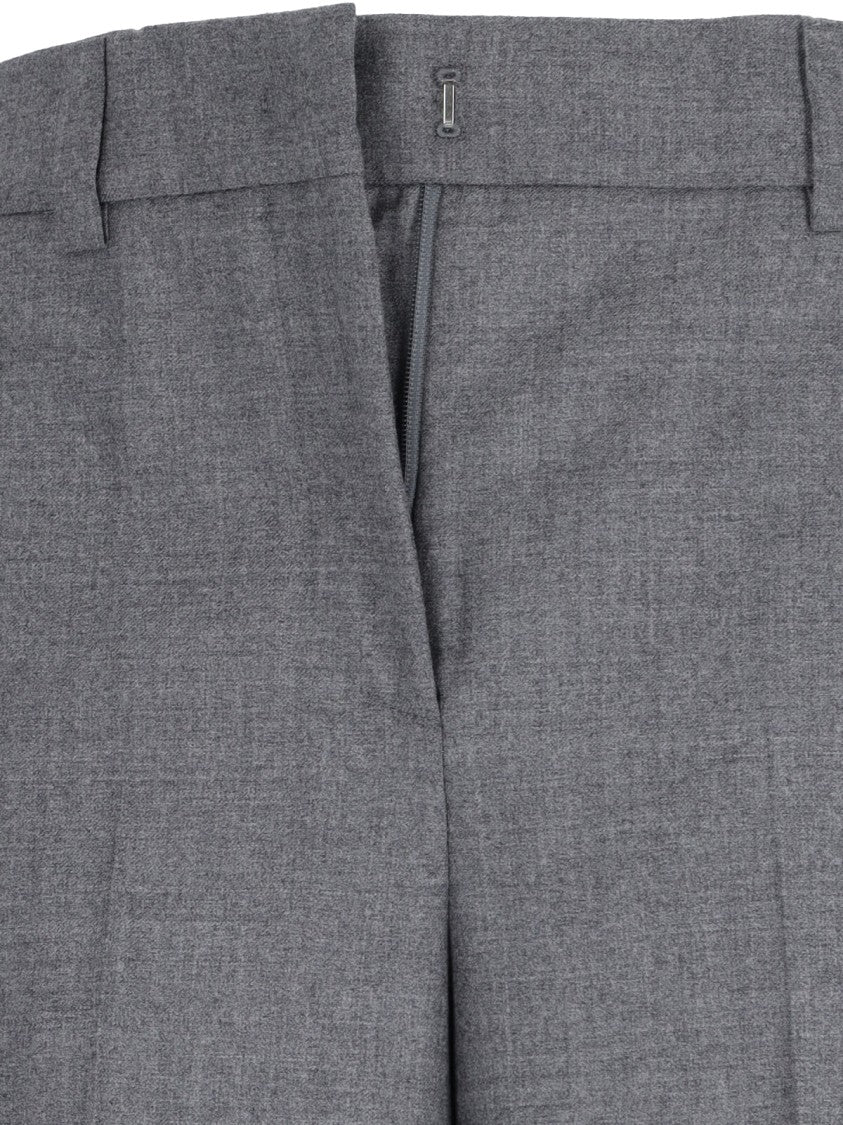 Incotex Wide-Leg Neera Trousers In Gray Virgin Wool