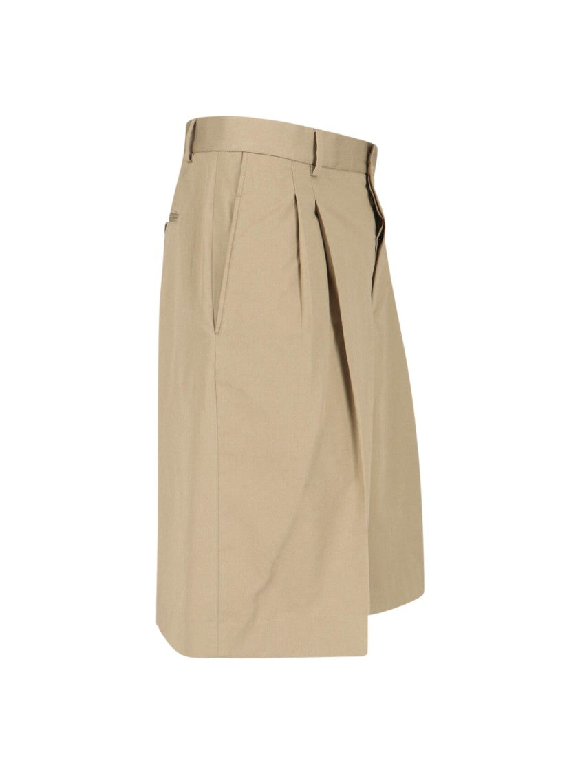 Ami Paris Cotton Bermuda Shorts – Beige