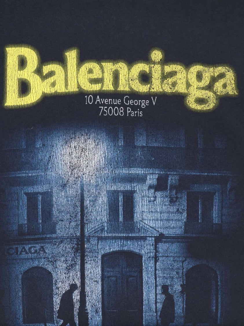 Balenciaga Boxy-Fit Graphic T-Shirt With Nighttime Street Scene