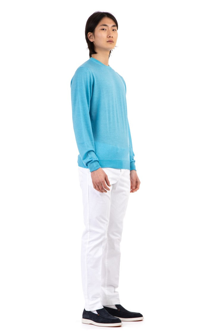 Drumohr Extrafine Super 140'S Watercolor Dye Wool Crewneck Sweater