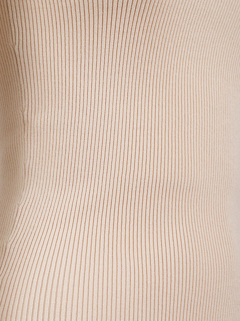 Ermanno Scervino Ribbed Fitted Tank Top With Square Neckline