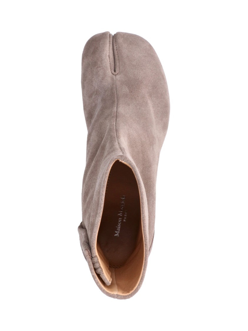 Maison Margiela Taupe Tabi Split-Toe Suede Ankle Boots