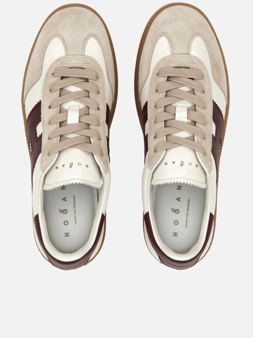 Hogan Cream Beige Suede H-Logo Sneakers