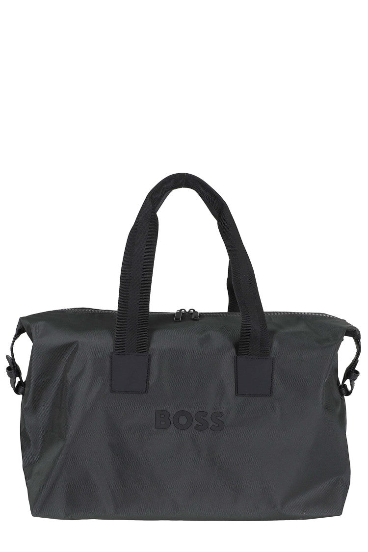 Boss Dark Green Catch 30 Holdall Double-Handle Polyester Duffel Bag