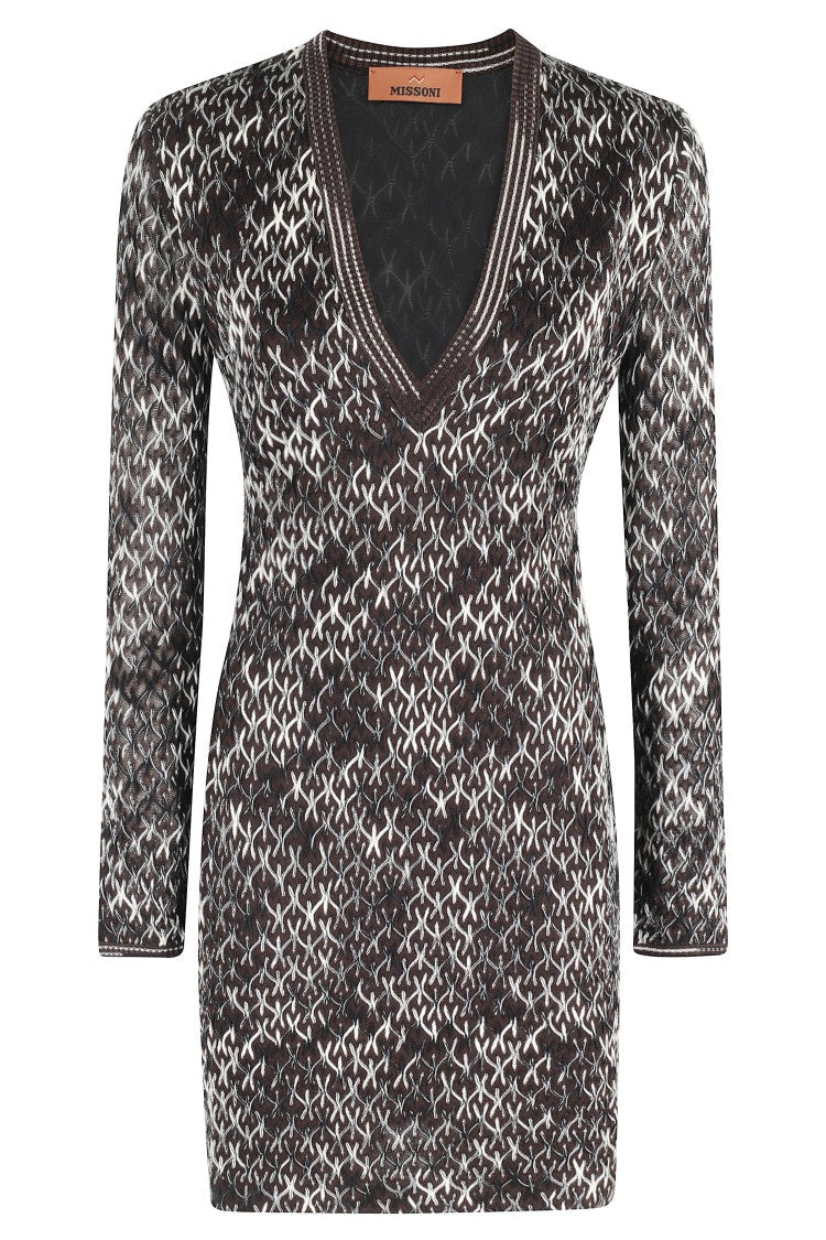 Missoni Fitted Dark Brown Mini Dress