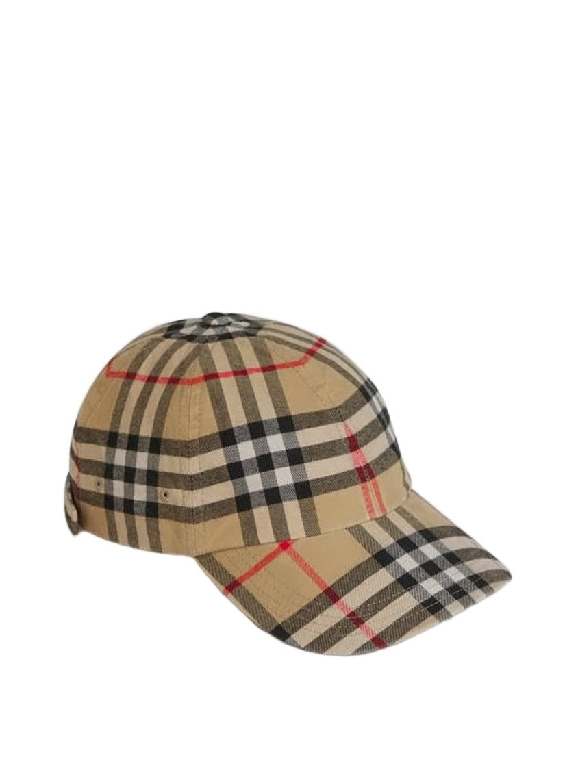 Burberry Beige Plaid Baseball Cap