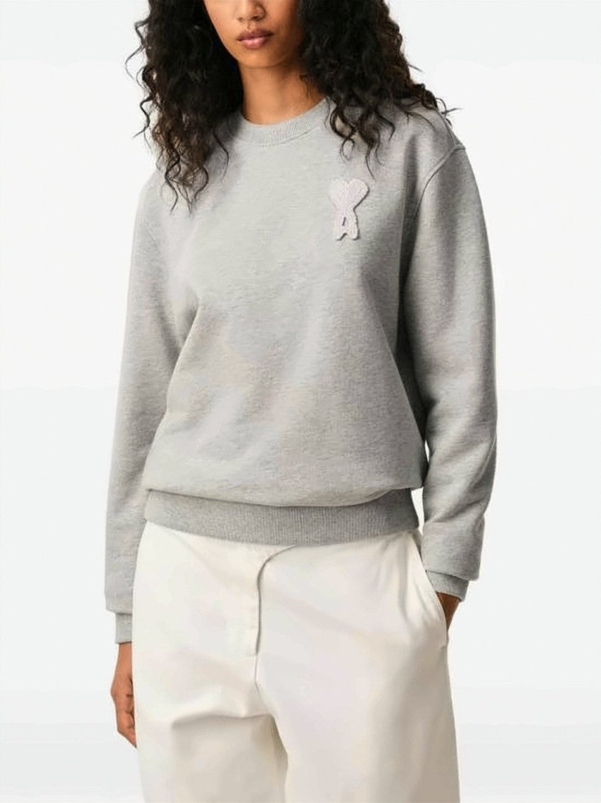 Ami Paris Relaxed Fit Cotton Knit Sweatshirt