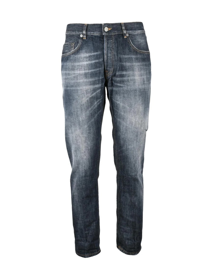 Dondup Midnight Blue Sustainable Cotton-Blend Straight-Leg Jeans