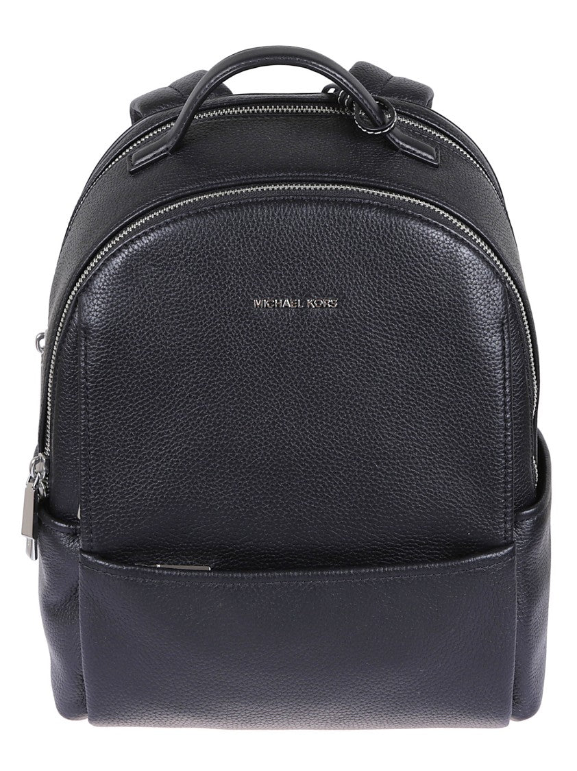 Michael Kors Hammered Black Leather Compact Backpack