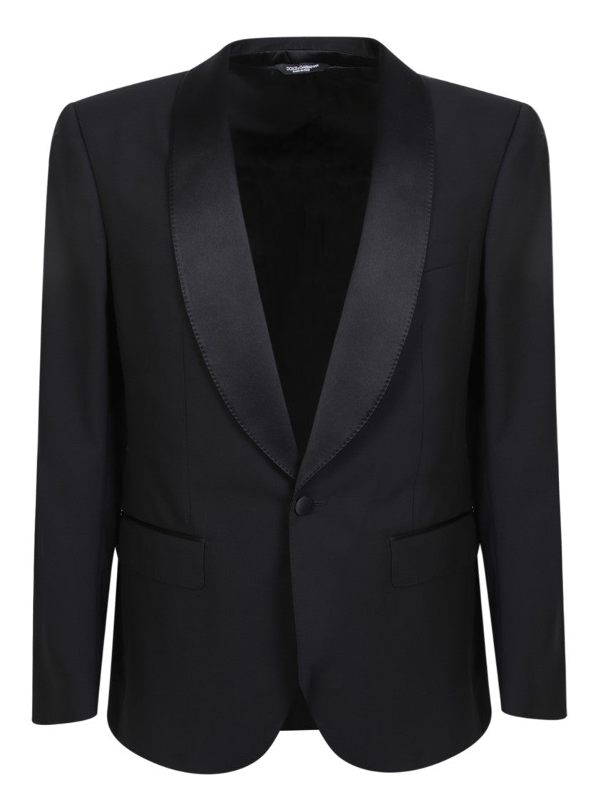 Dolce & Gabbana Black Wool Blend Blazer