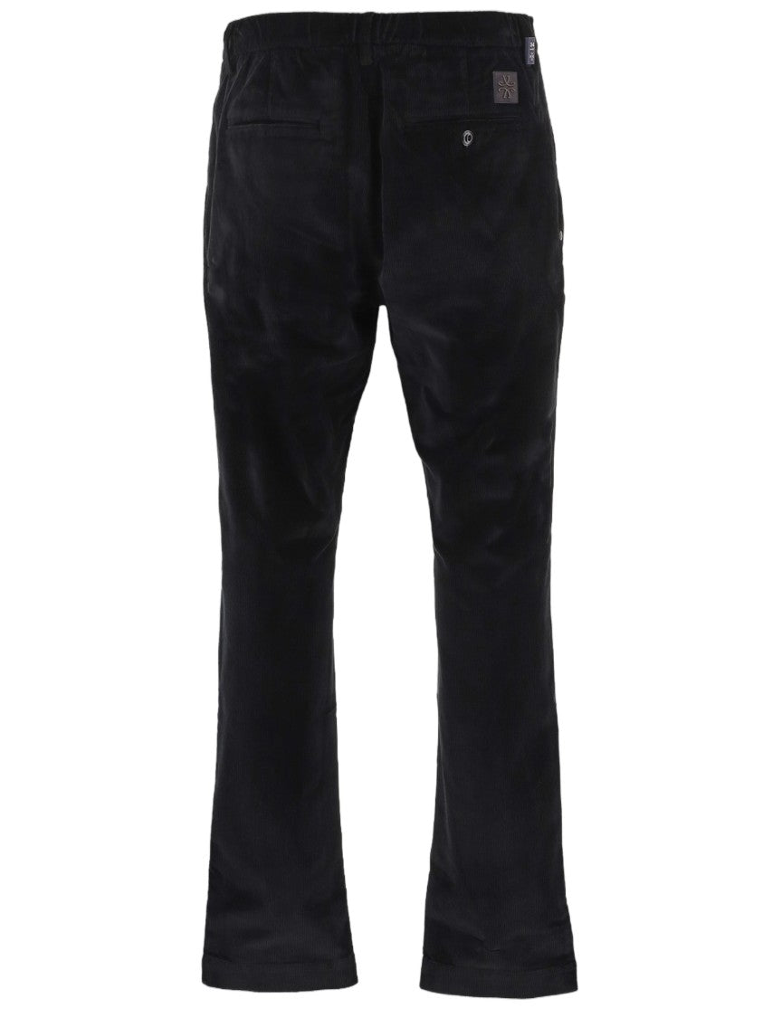 Jacob Cohen Black Stretch Cotton Velvet Ribbed Pants