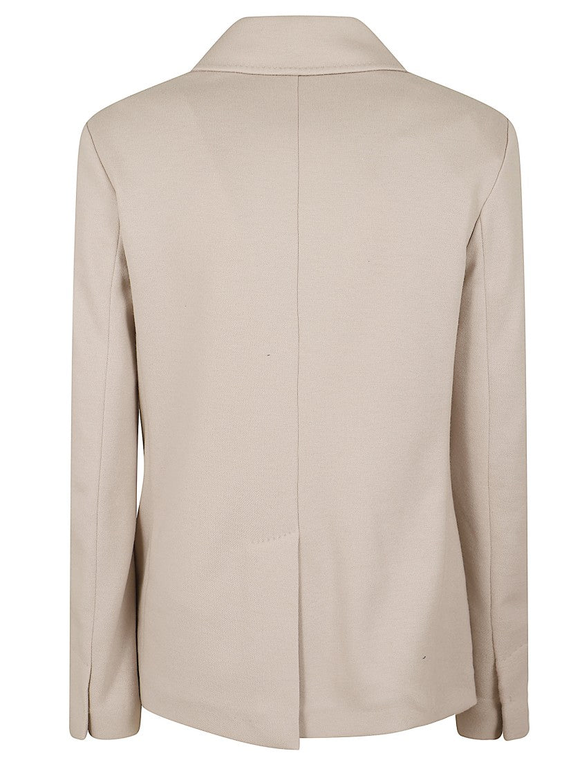 Max Mara Beige Wool-Cotton Fata Jersey Blazer