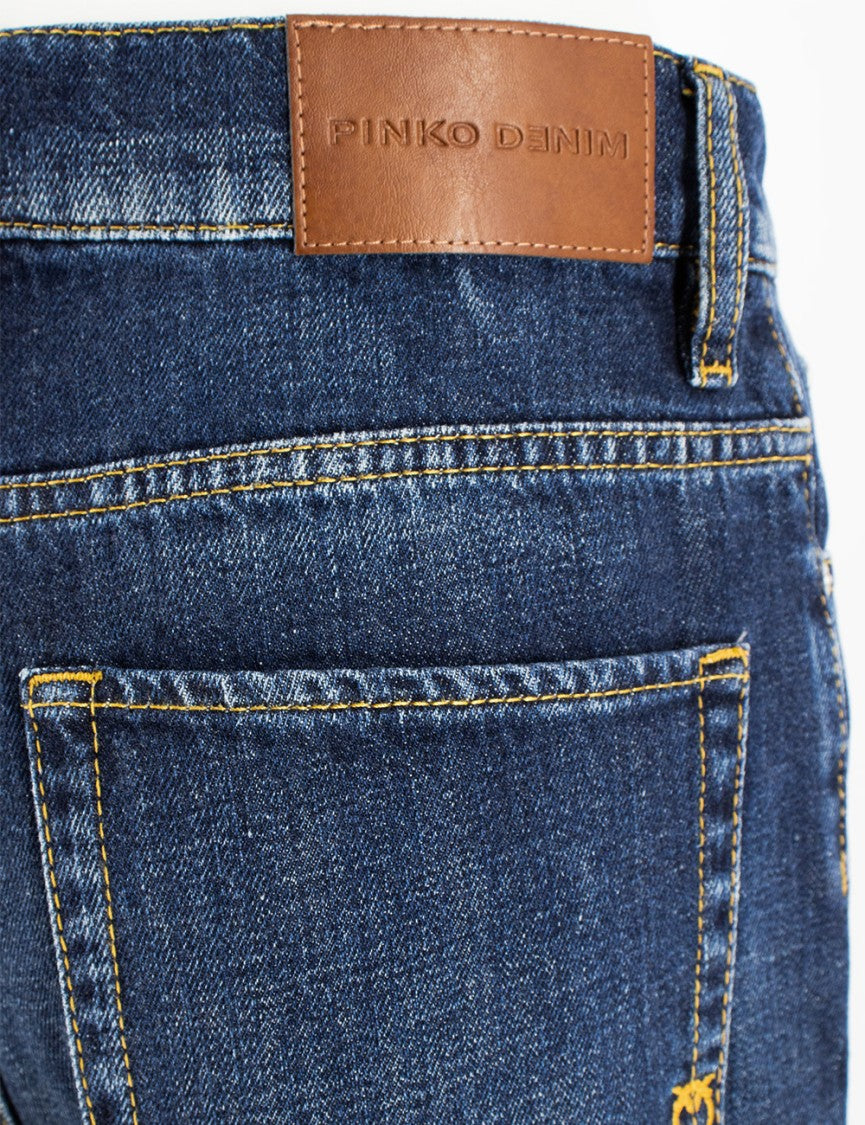 Pinko High-Waisted Wide-Leg Jeans In Vintage Wash