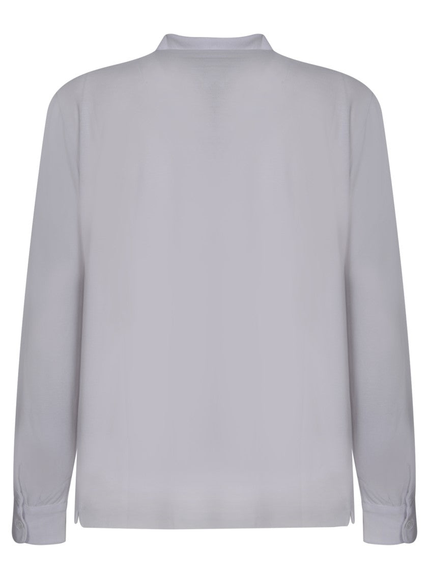 Zanone Grey Cotton Long Sleeve Polo Shirt