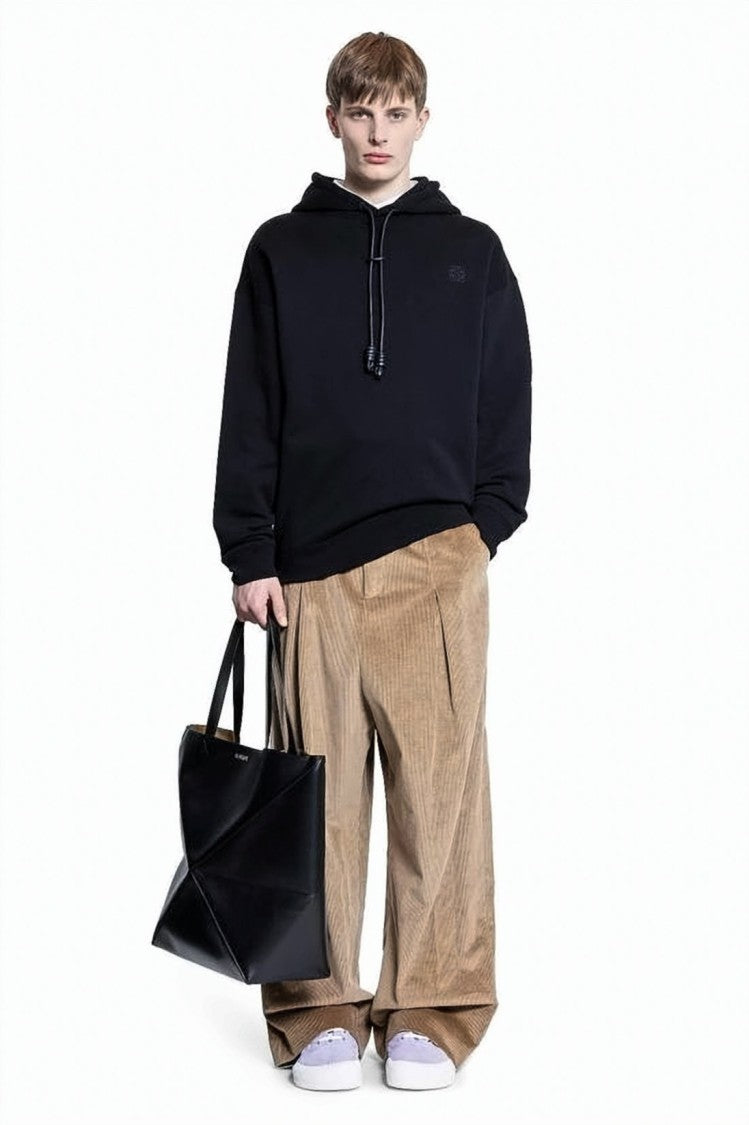 Loewe Minimalist Hoodie With Drawstring And Unique Cord Ends