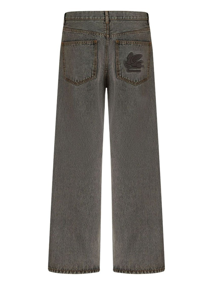 Etro Mid-Rise Straight-Leg Jeans With Pegaso Motif