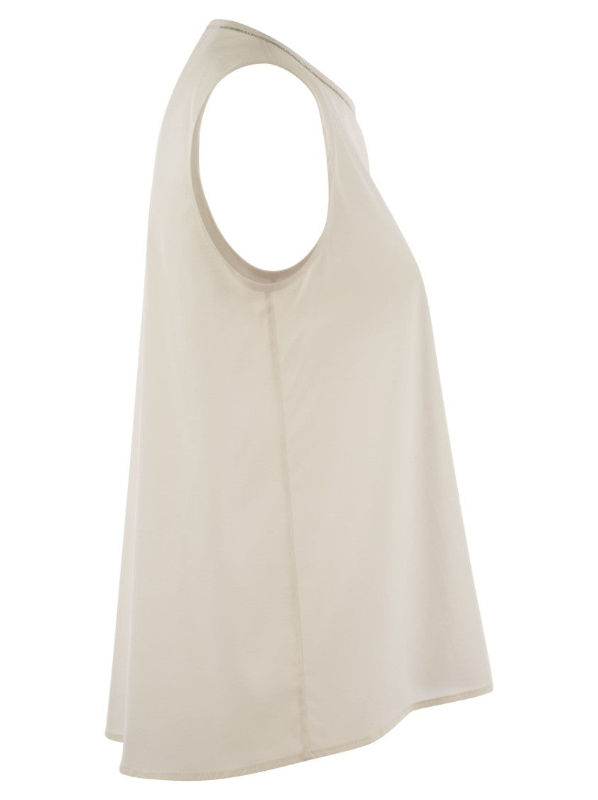 Peserico Stretch Silk Crepe De Chine Top