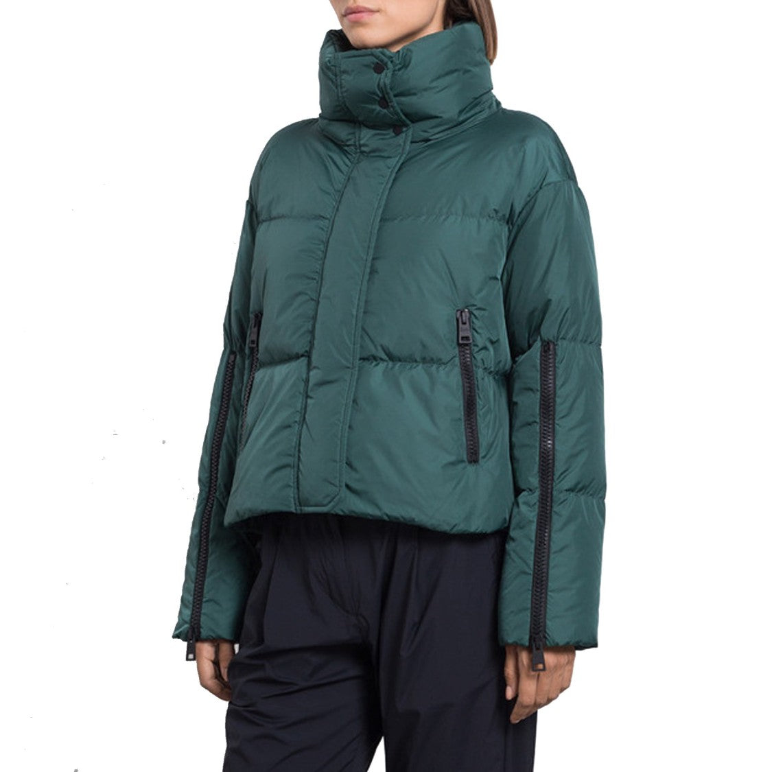 Herno Cropped Down Jacket With Padded Collar