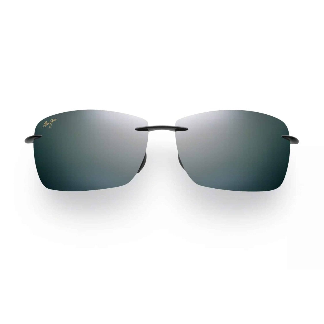 Maui Jim Lighthouse Rimless Sunglasses With Rectangular Dark-Tinted Lenses
