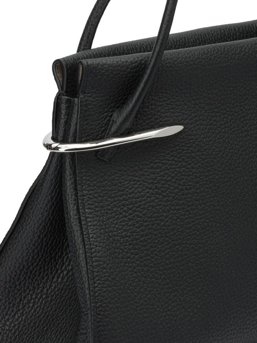 Givenchy Black Textured Silver Accents Silk Bag
