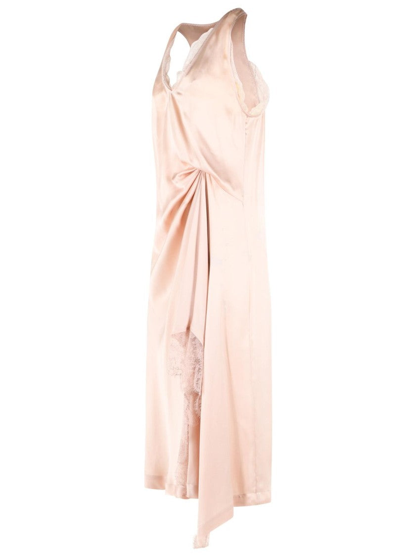 Maison Margiela Pink Silk Blend Midi Dress
