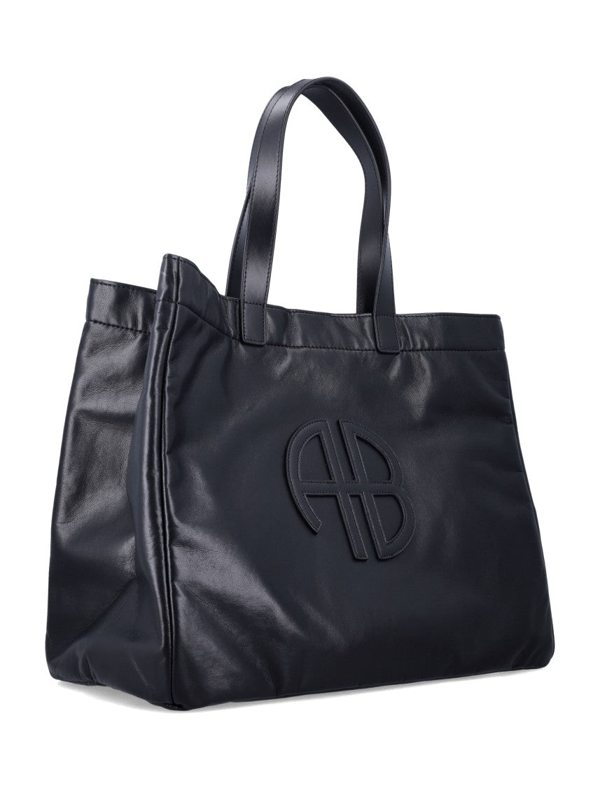 Anine Bing Large Rio Embossed Leather Tote Bag