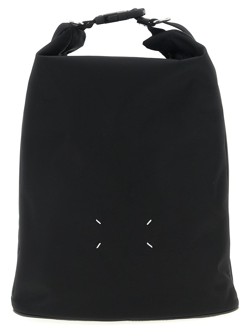 Maison Margiela Structured Tech Fabric Roll-Up Backpack With Leather Accents
