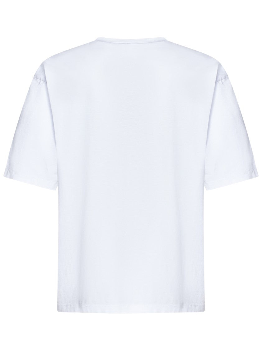 Dsquared2 Loose Fit White Cotton Jersey T-Shirt With Vintage-Effect Logo