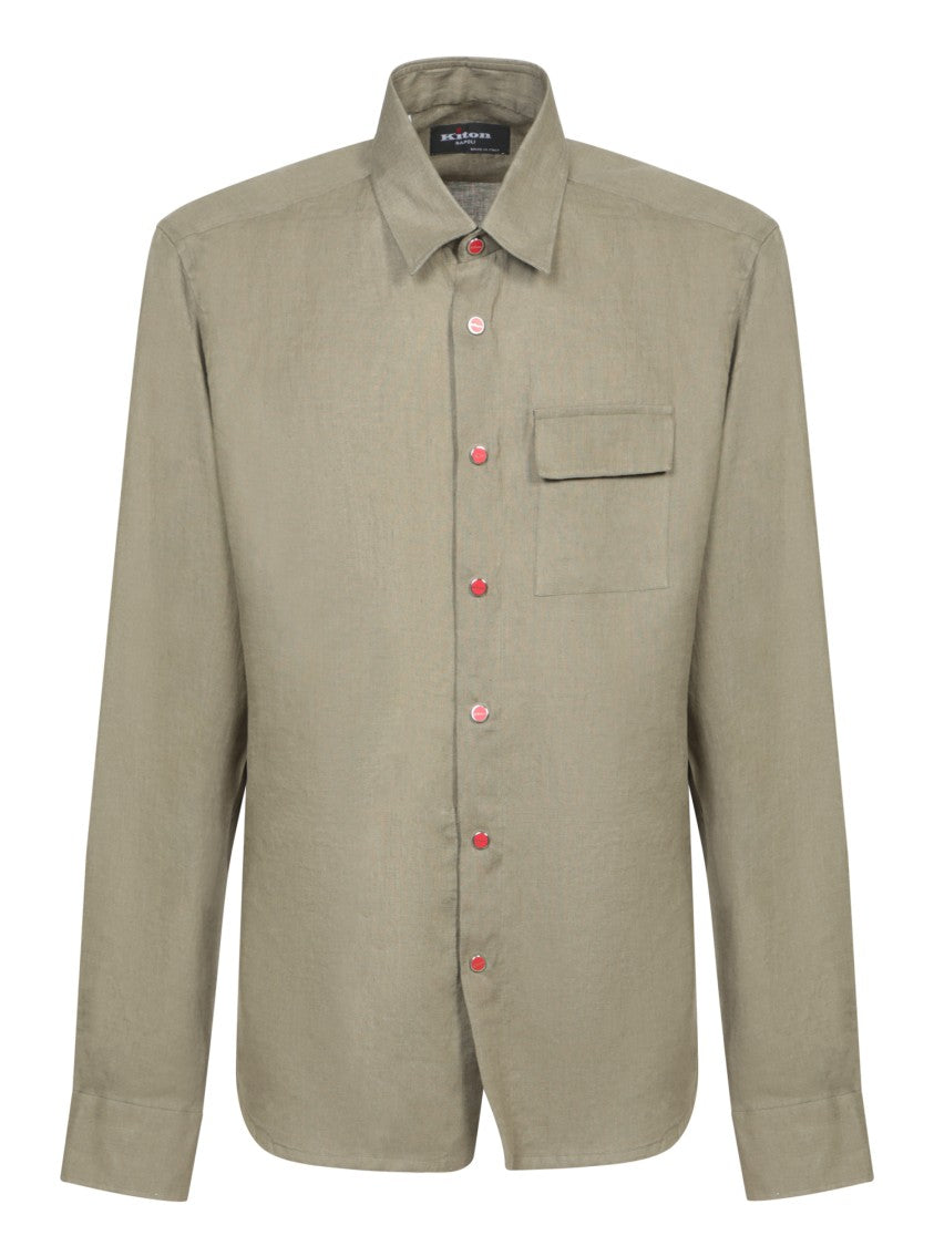 Kiton Brown Button-Down Shirt