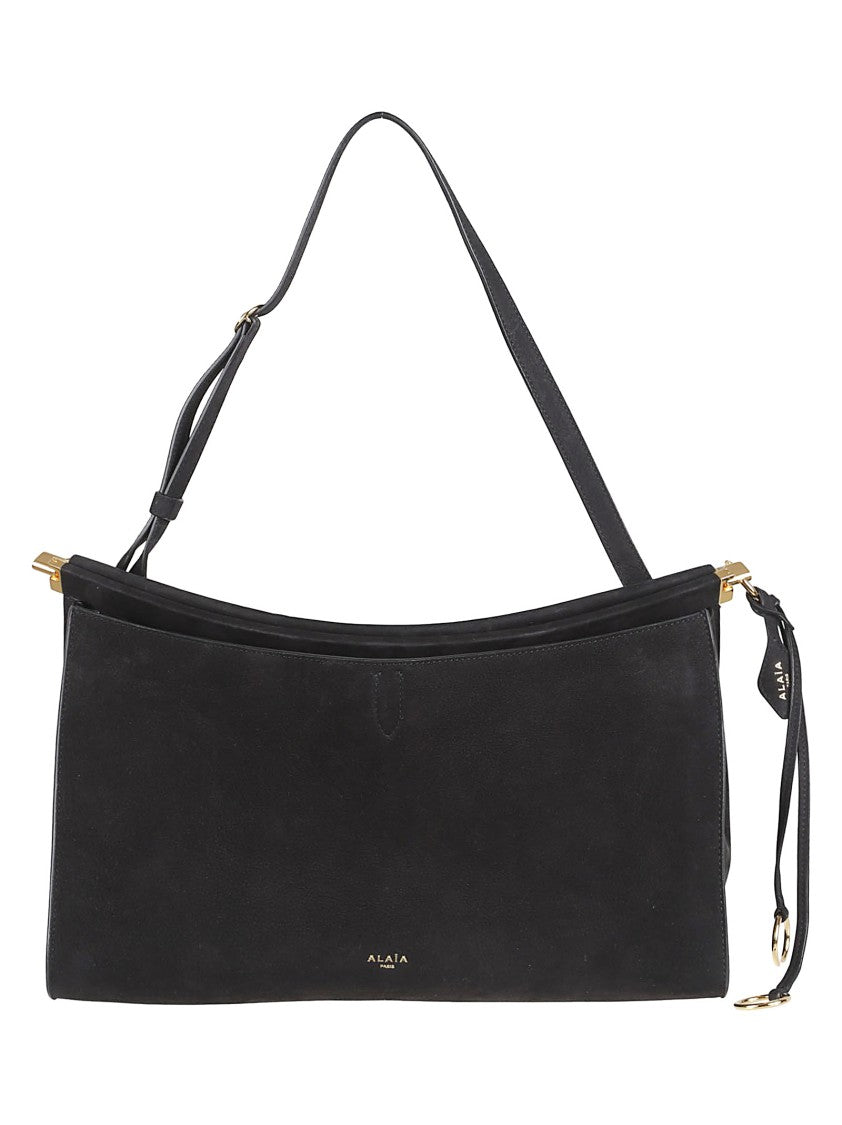 Alaïa Rectangular Black Calf Leather Shoulder Bag