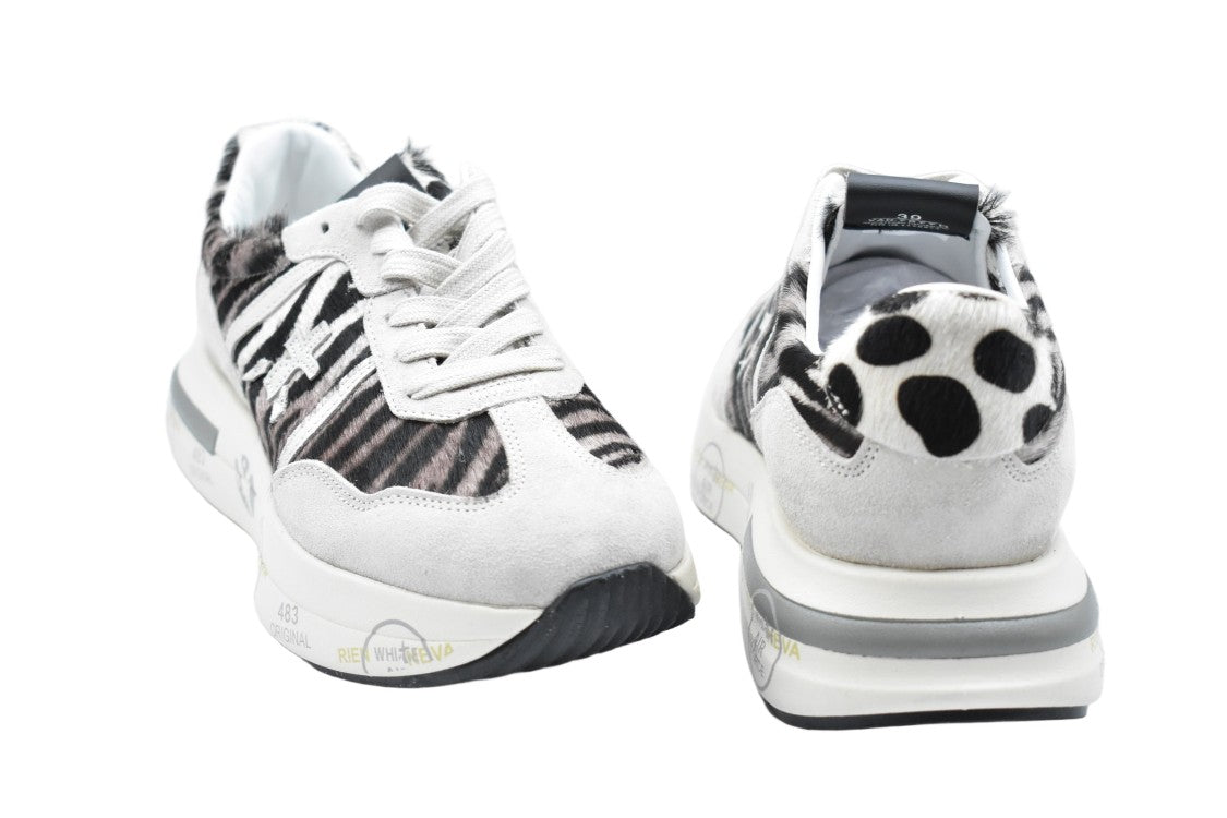 Premiata Sole Sneakers With Zebra-Inspired Pattern