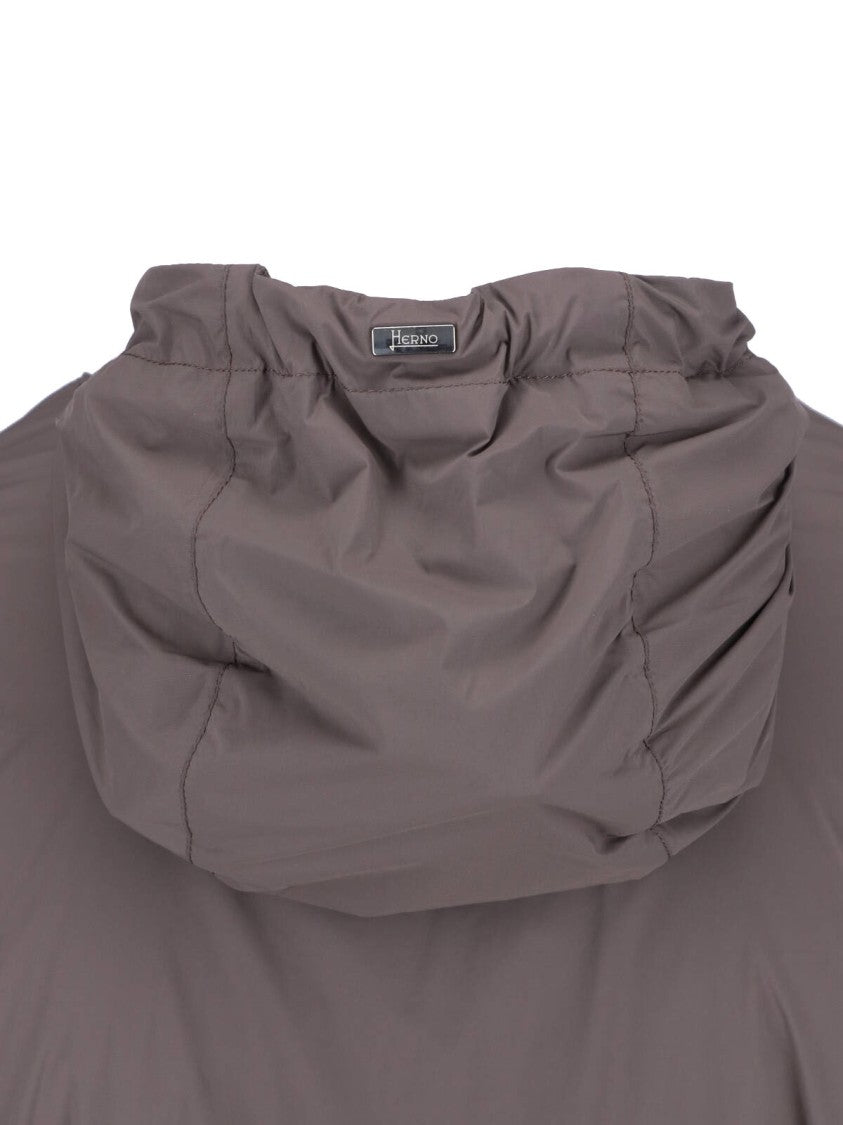 Herno Technical Fabric Hooded Jacket With Adjustable Drawstrings
