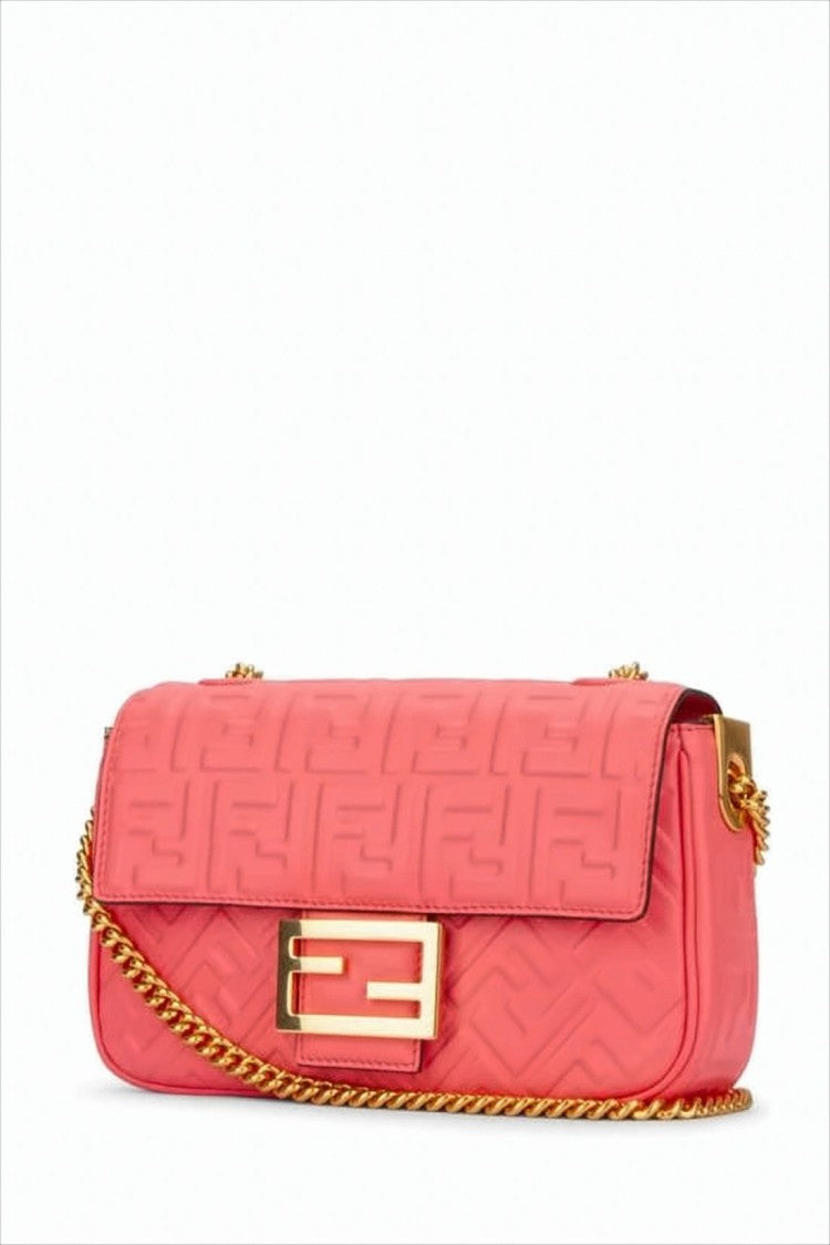 Fendi Rectangular Pink Lambskin Crossbody Bag