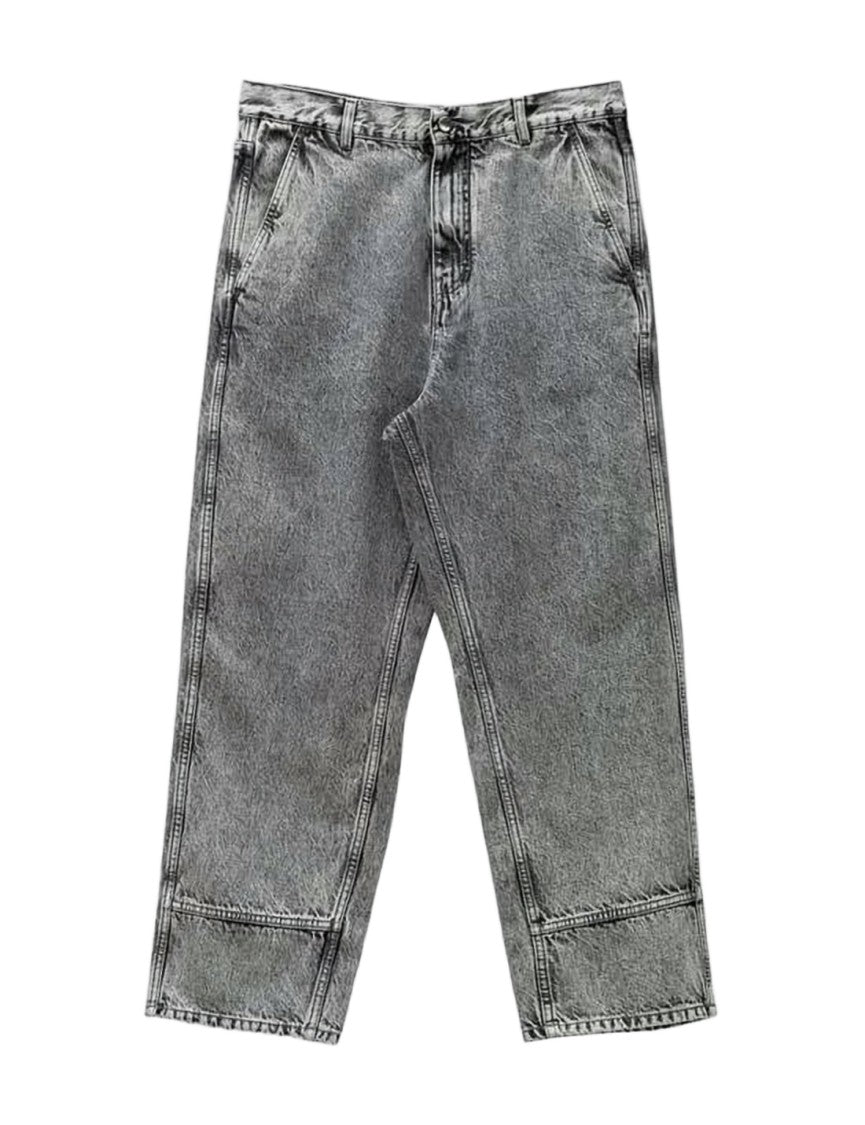 Oamc Mid-Length Washed Grey Denim Pants