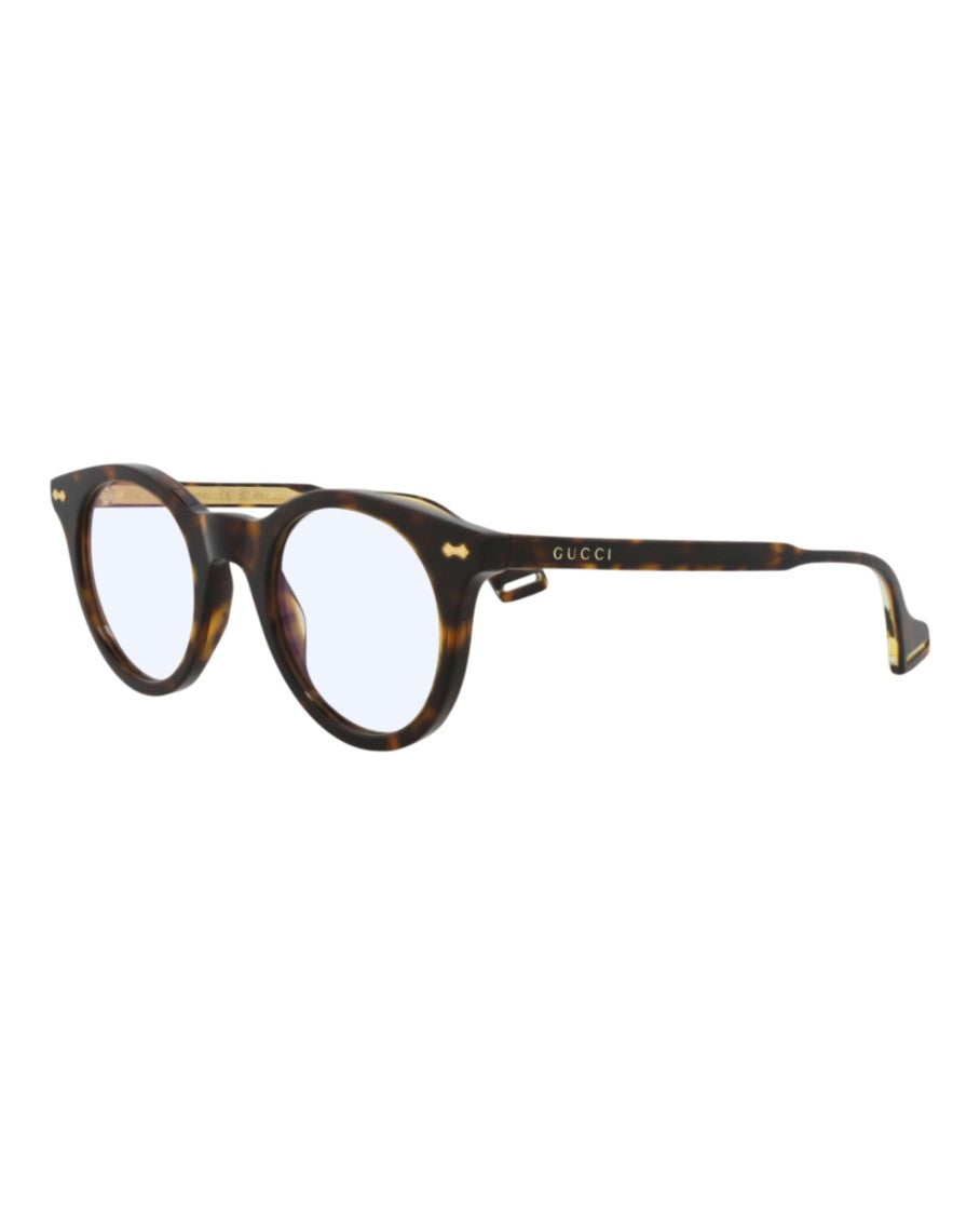 Gucci Round-Frame Acetate Sunglasses With Tortoiseshell Pattern