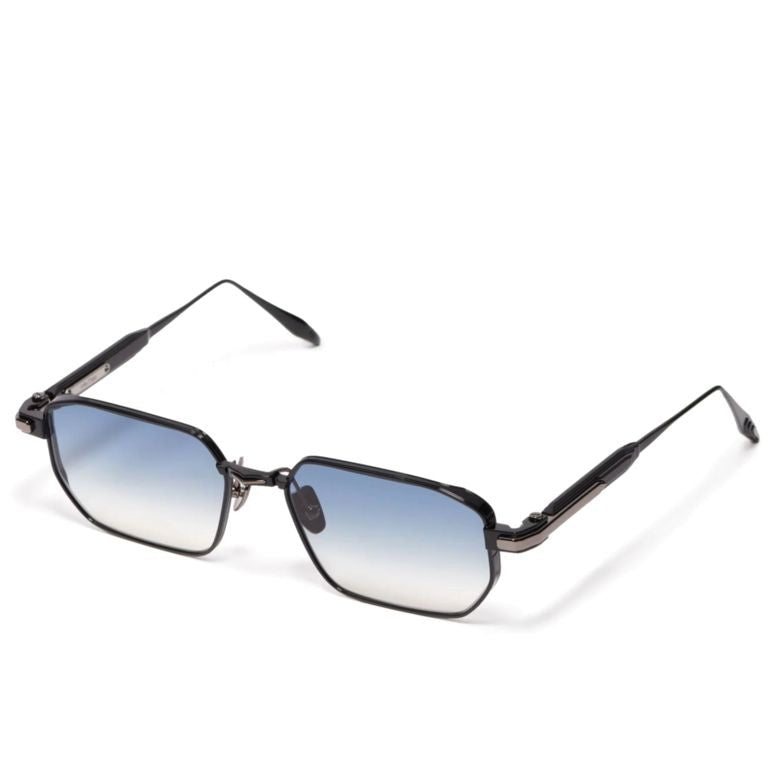 John Dalia Miles Geometric Black Sunglasses With Gradient Blue Lenses