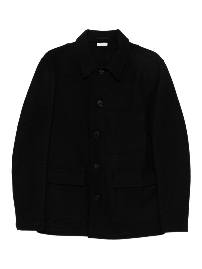 Dries Van Noten Black Patch Pocket Long Sleeve Jacket