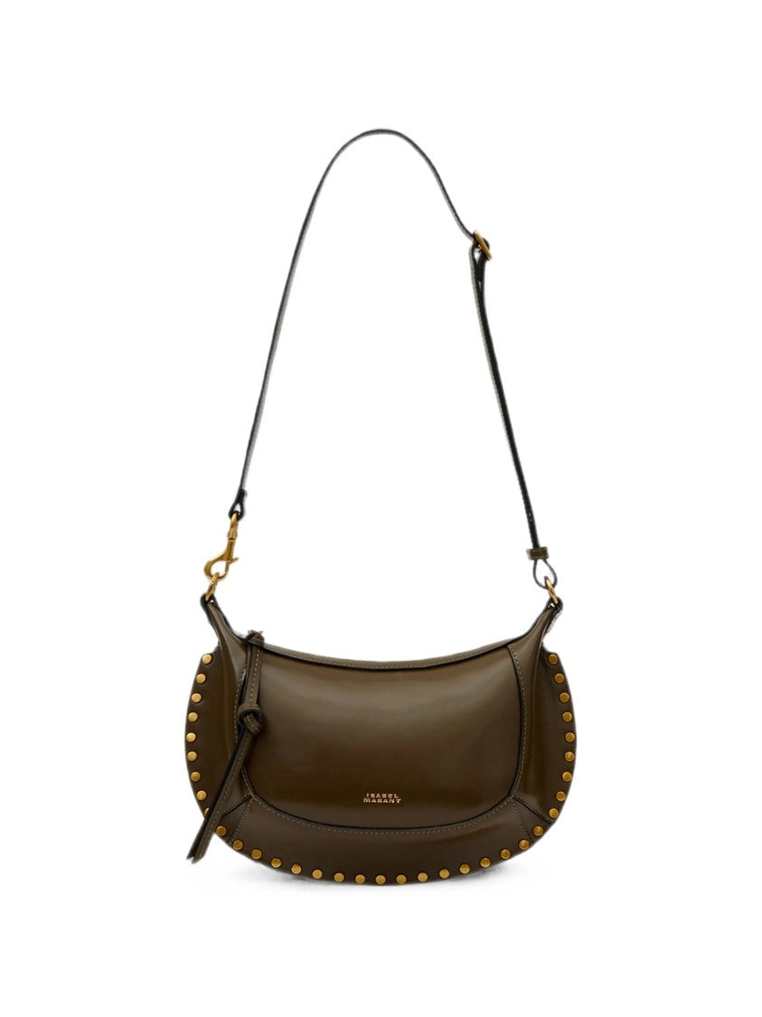 Isabel Marant Crescent Moon-Shaped Shoulder Bag With Gold Stud Details