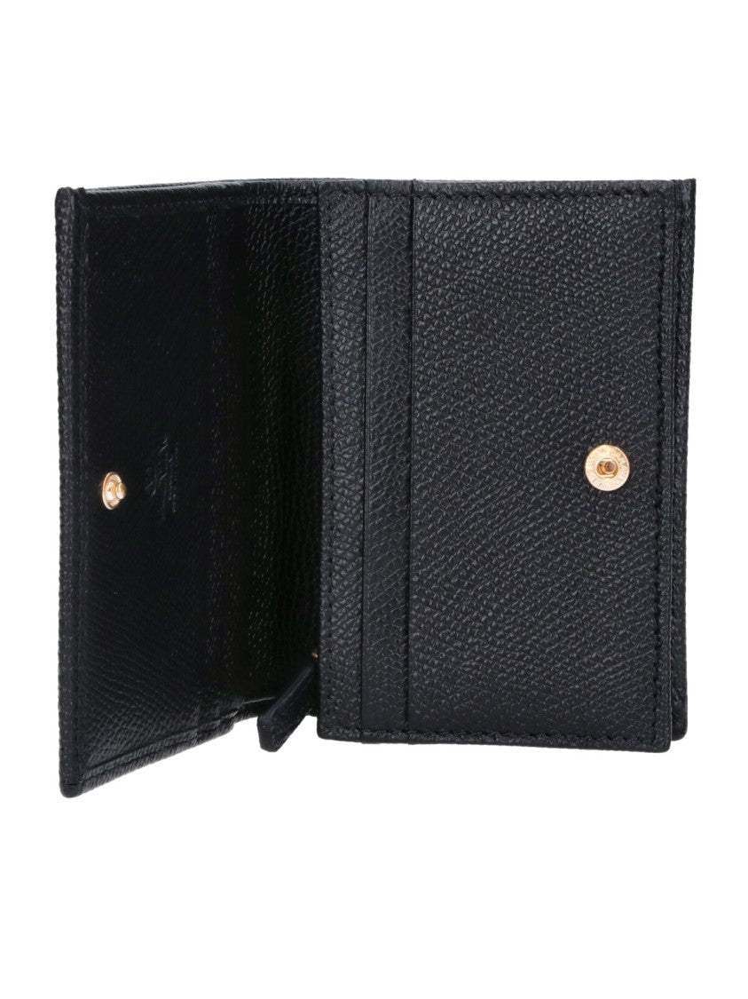 Valentino Garavani Black Vlogo Signature Grainy Calfskin Wallet