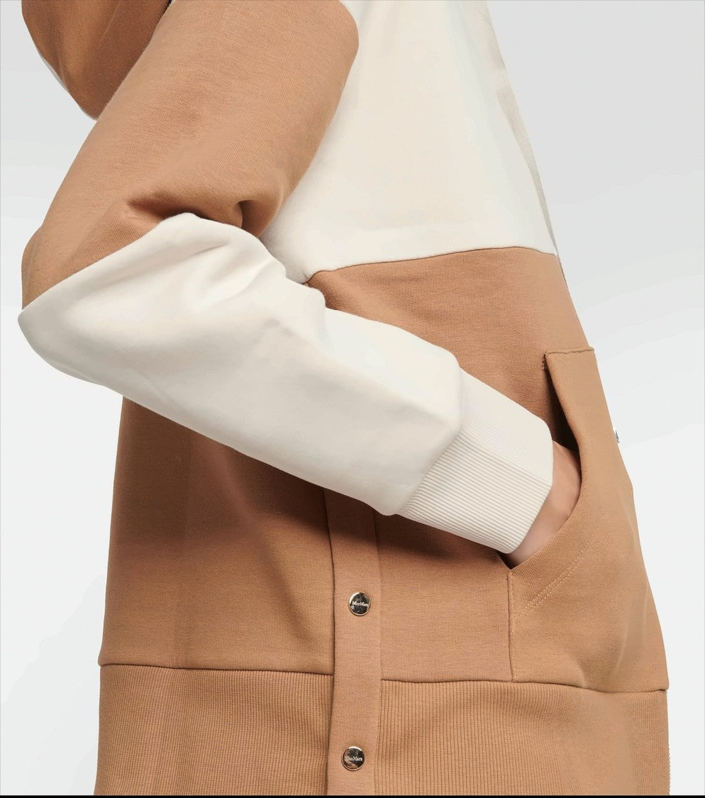 Max Mara Color-Block Zip-Up Hoodie With Drawstring Hood