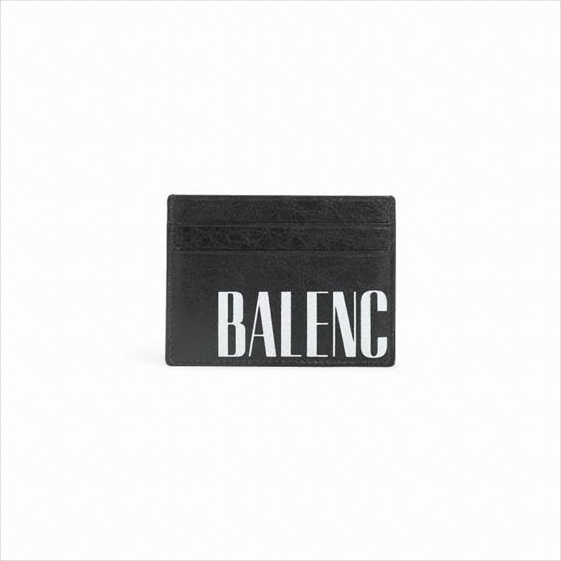Balenciaga Lambskin Cardholder With Bold Logo And Texture