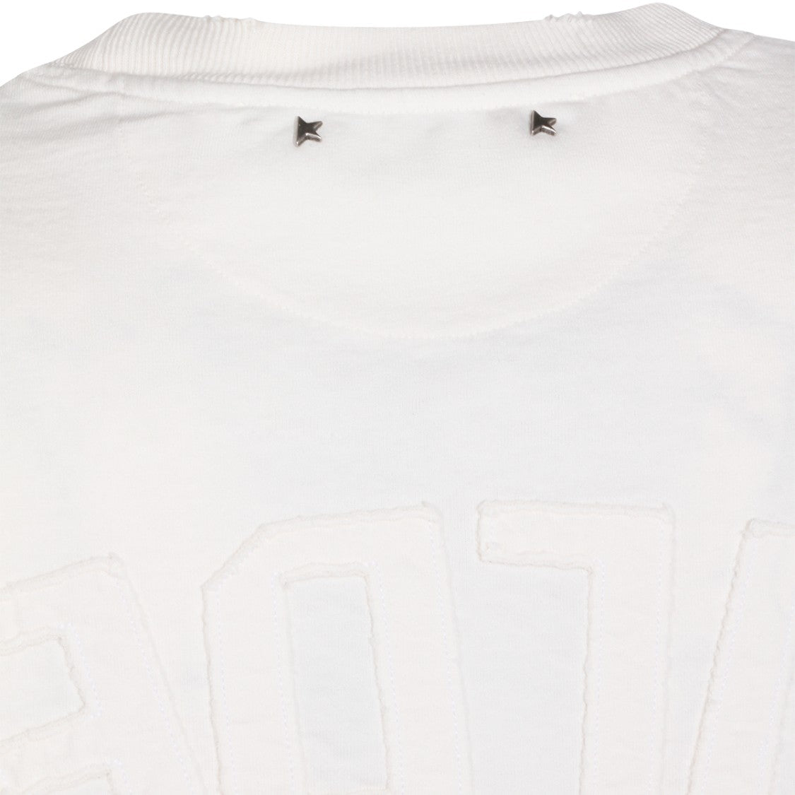 Golden Goose White Cotton Stitched Logo Oversized T-Shirt