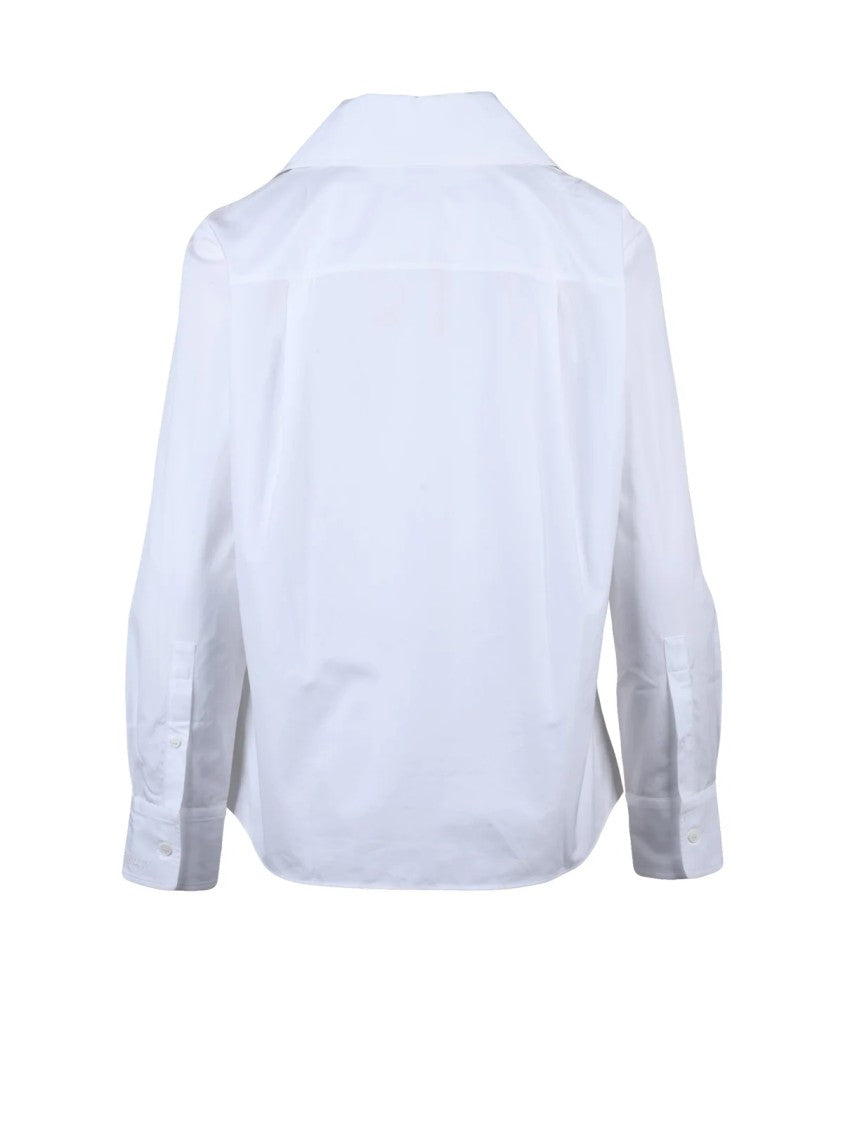Alexander Mcqueen Crisp White Oversized Pointed Collar Cotton Shirt