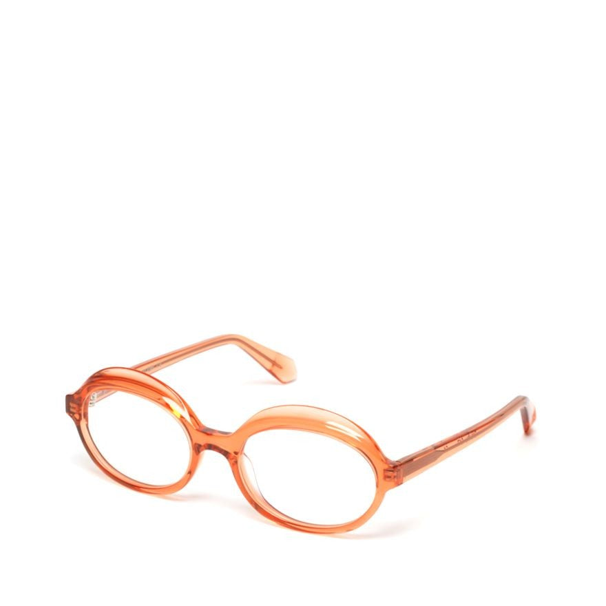 Rewind Gravity Translucent Acetate Oval Eyeglasses In Amber-Orange