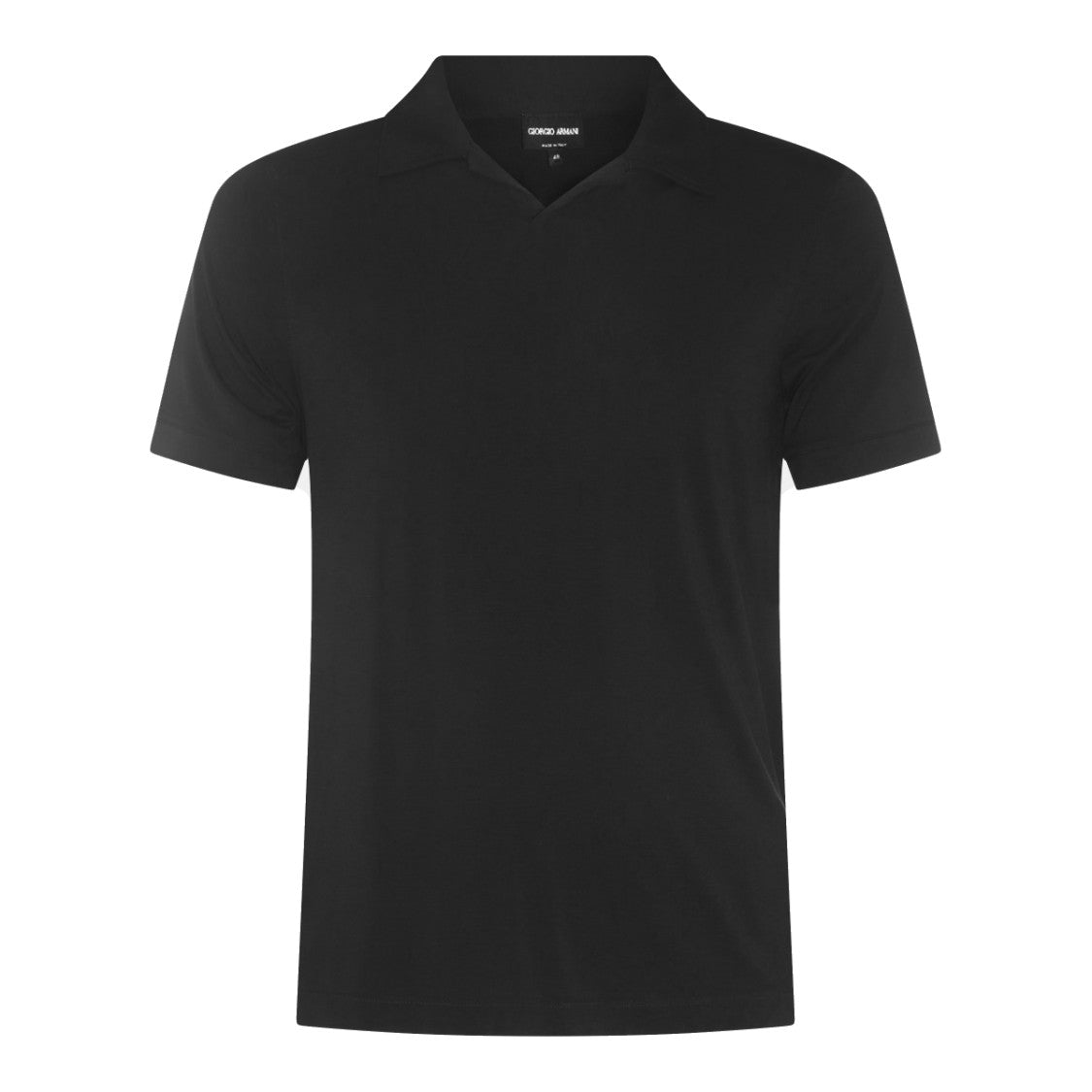 Giorgio Armani Short-Sleeved Polo Shirt With Subtle V-Neck And Tailored Fit