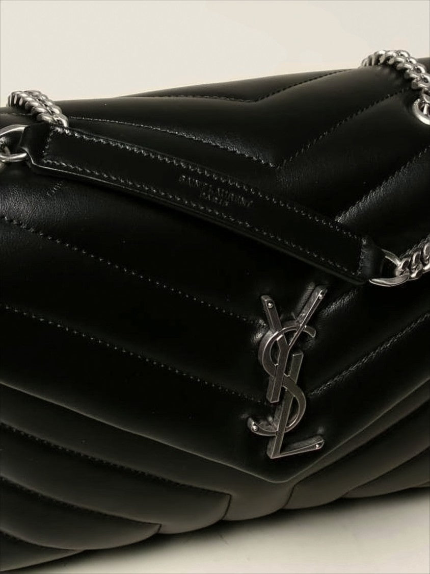 Saint Laurent Chevron Quilted Calf Leather Shoulder Bag